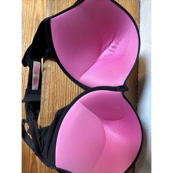 VICTORIA'S SECRET PINK Super Push-Up Bra VS Black 38DD - Picture 2 of 6